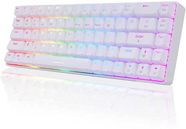 

Механическая игровая клавиатура с подсветкой клавиш Ajazz K685T белая беспроводная геймерская RGB клавиатура, Белый