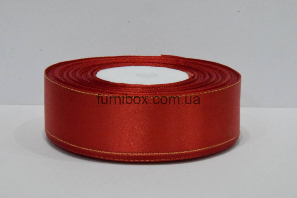 

Лента атлас с люрексом 2,5 см. № O/26 G, Красный