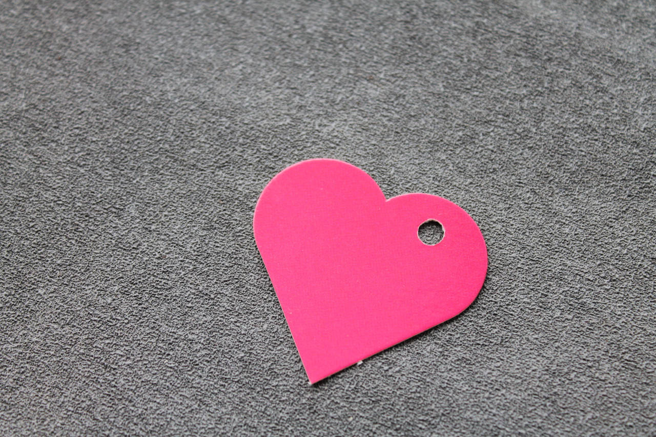 

Декоративная бирка сердце, 40 мм, 10 шт, цвет - малиновый