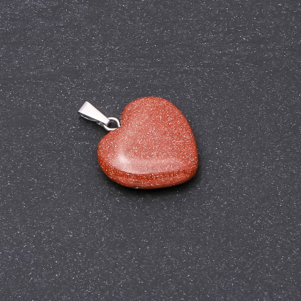 

Кулон Сердце Авантюрин "золотой песок" (синт) 19х19х26мм