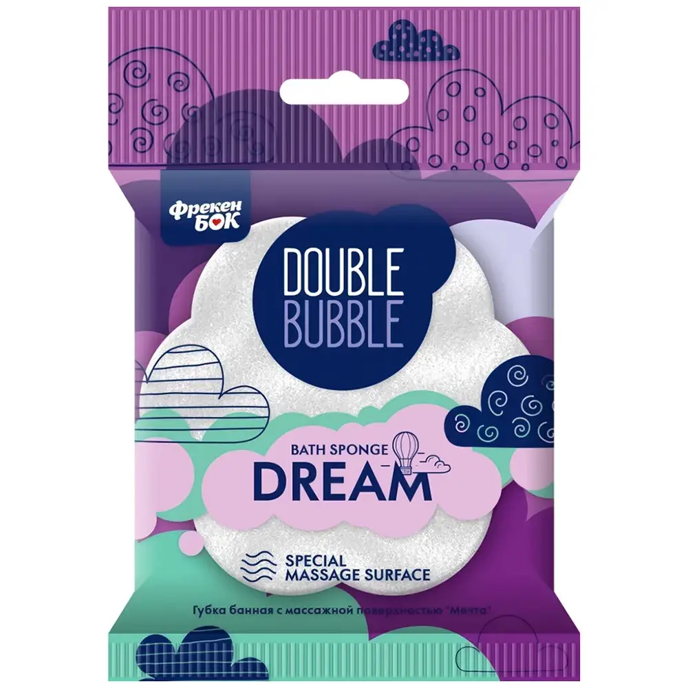 

Губка банная Фрекен Бок Double Bubble Dream с массажной поверхностью 1 шт