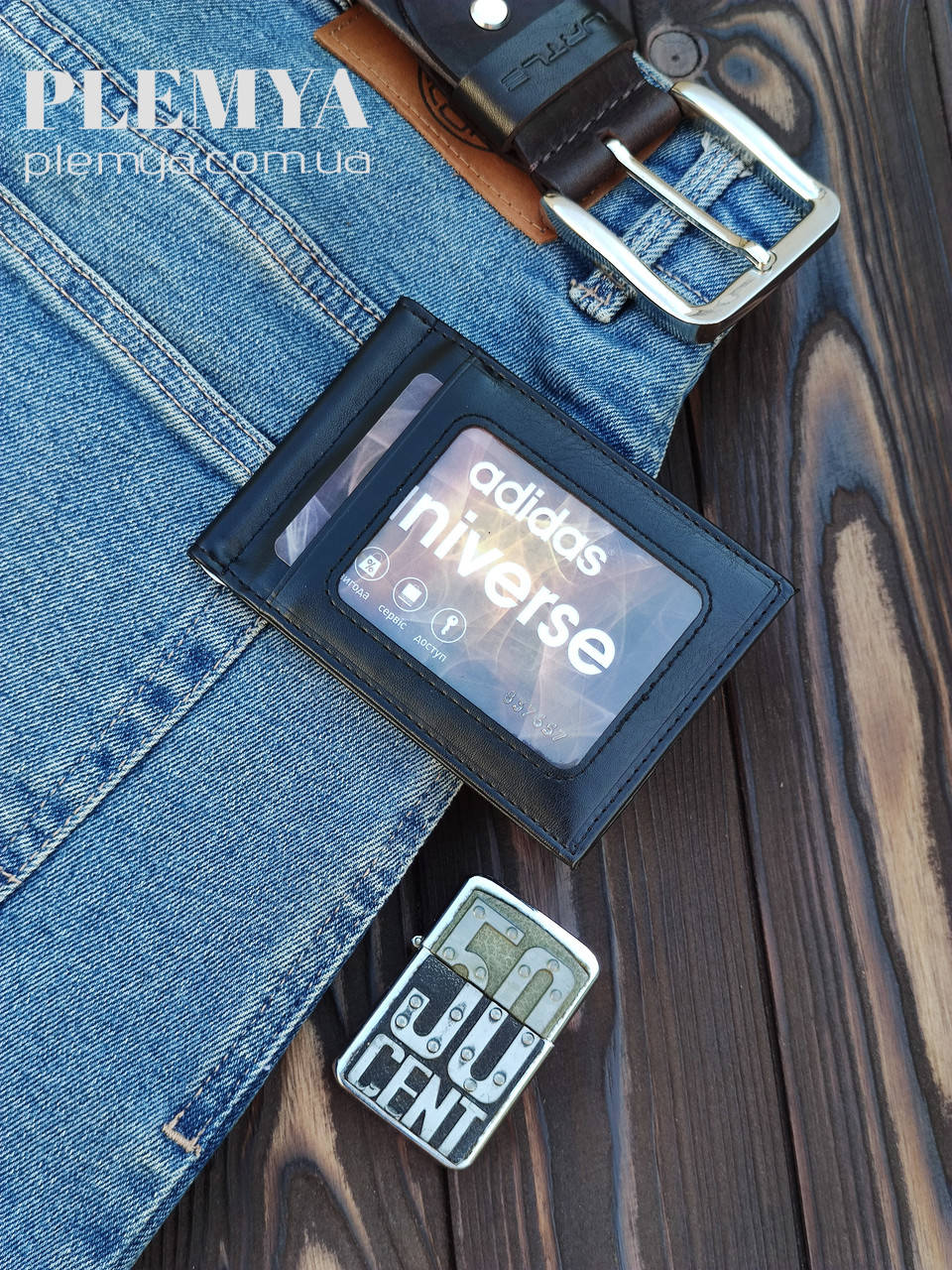 

Зажим для денег черный / Кошелек мужской черный/ зажим для купюр черный/ с окошком для документов