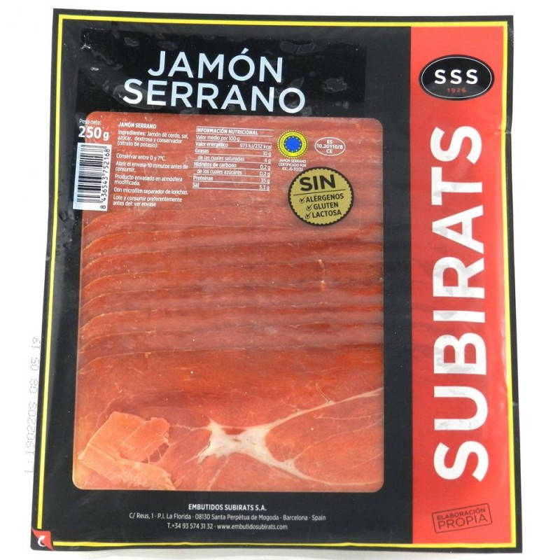 

Хамон Серрано Subirats Jamon Serrano нарезка 250 г
