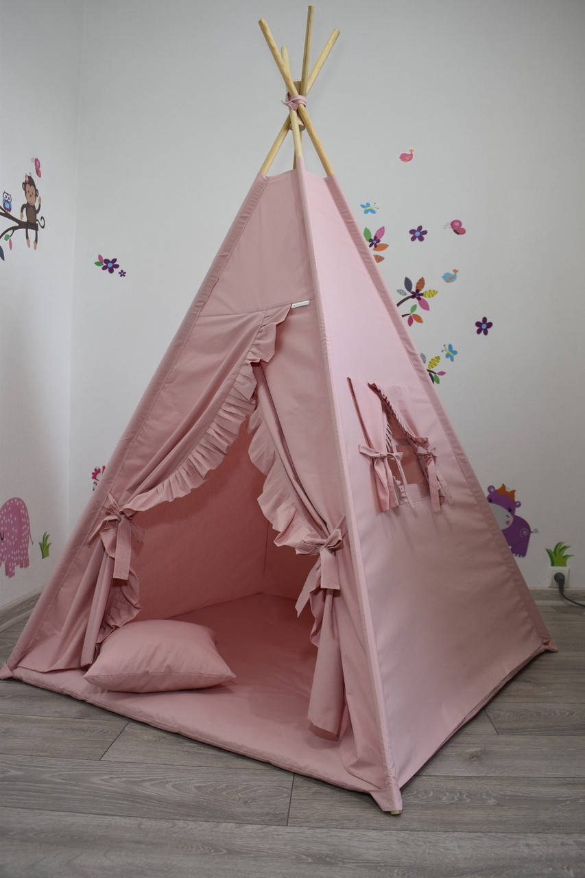 

Палатка Вигвам Пудровый С Рюшами, Полный Комплект, Индивидуальный Набор