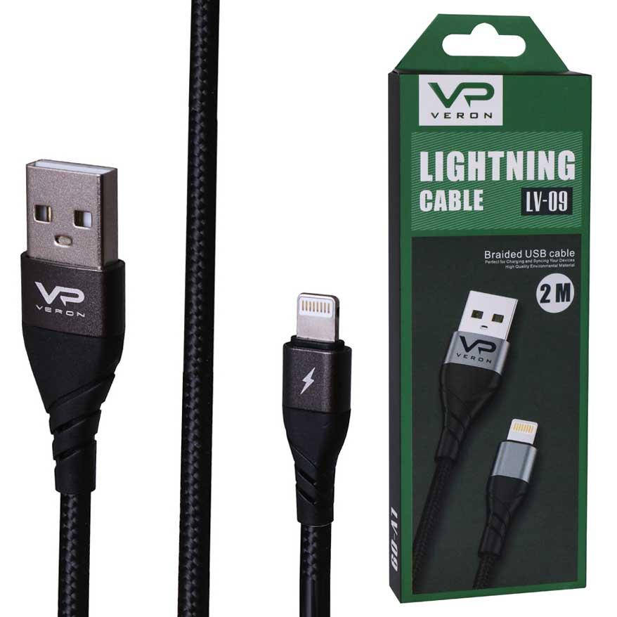 

Армированный кабель зарядный Lighting (лайтинг) Veron LV-09 1м черный