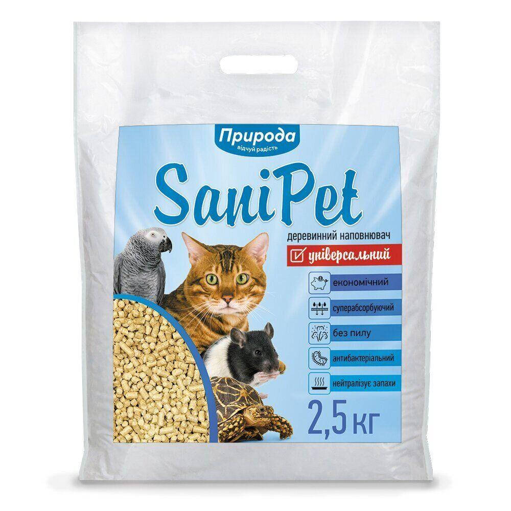 

Древесный наполнитель для животных и птиц Sani Pet универсальный 2,5кг.