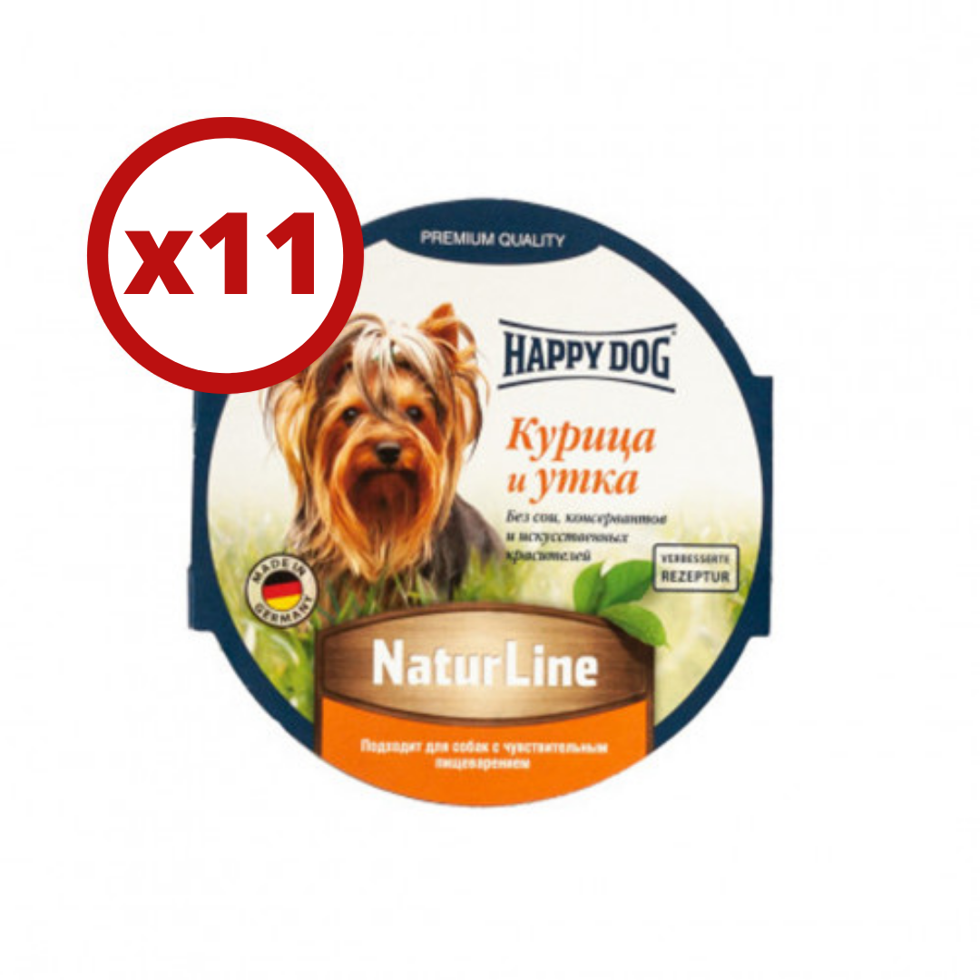 

Happy Dog 85г * 11шт паштет для собак (курица,утка)