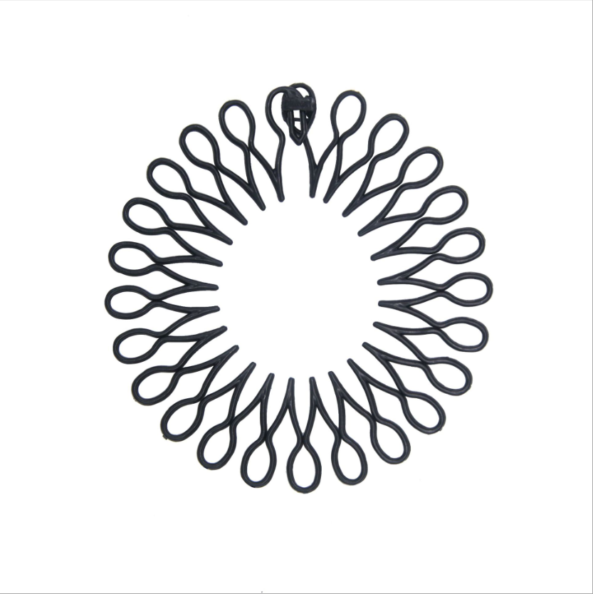 

Гибкий обруч для волос "Токи токи" черный (крупные петли)