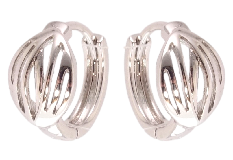 

Серьги Xuping Родий колечки "Резной орнамент"