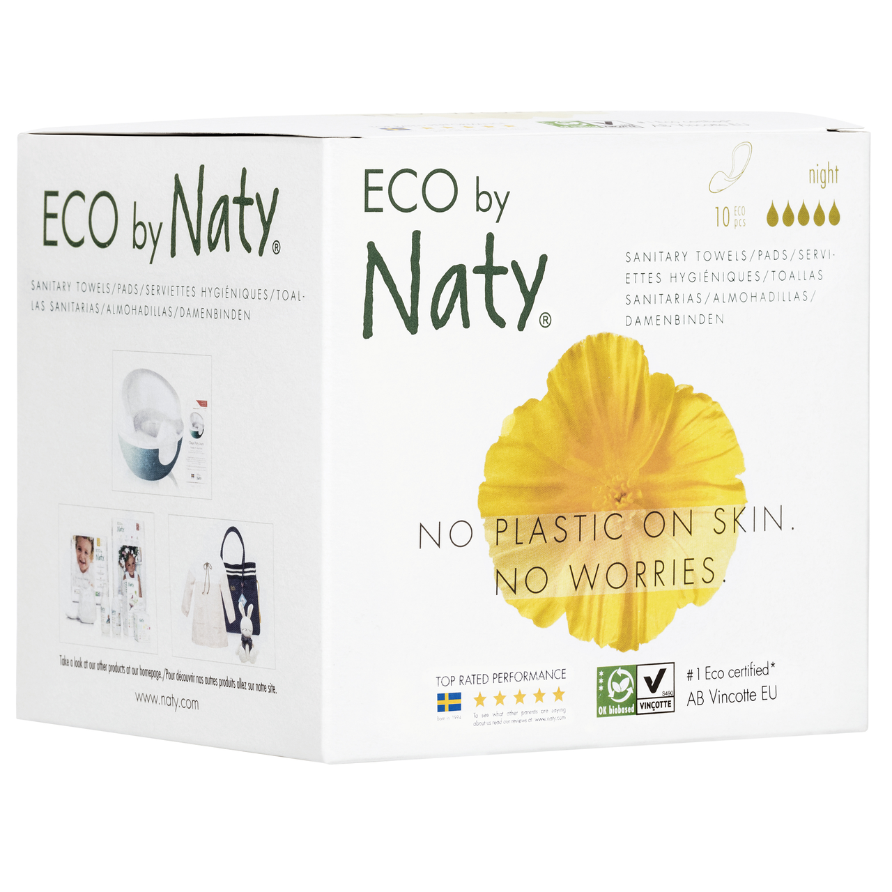 

Органические прокладки Eco by Naty Night 10 шт (7330933032278)