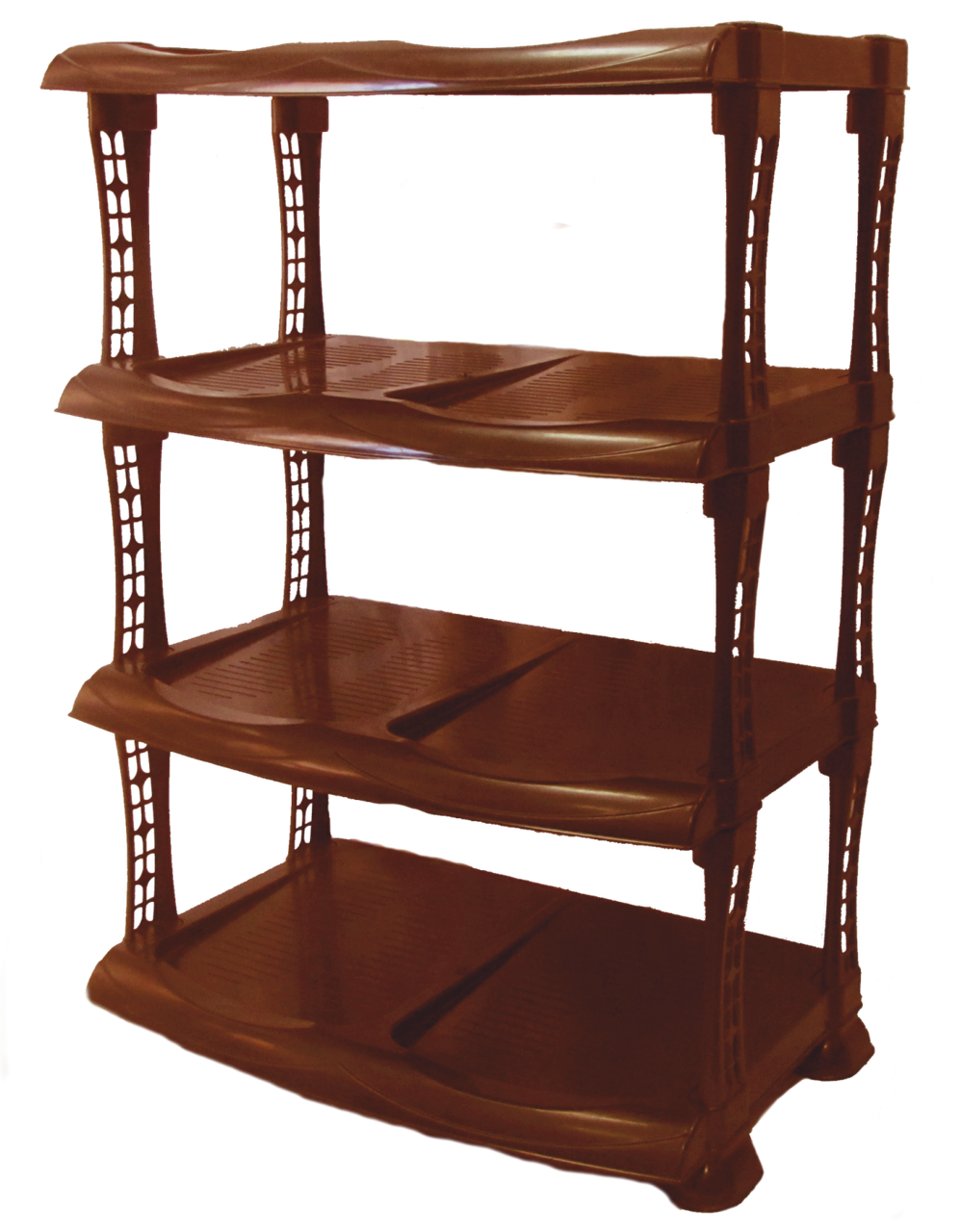 

Полка для обуви 4 ярусная (коричневая) Люкс, 48х66х30.5 см, R-Plastic, Коричневый