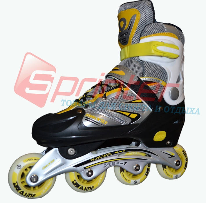 

Коньки роликовые раздвижные.(р. 40-43). 6039-L Желтый.