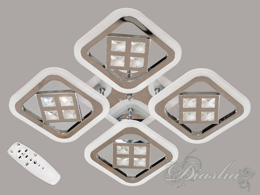 

Потолочная светодиодная люстра в хроме AS8190/4HR LED 3color dimmer