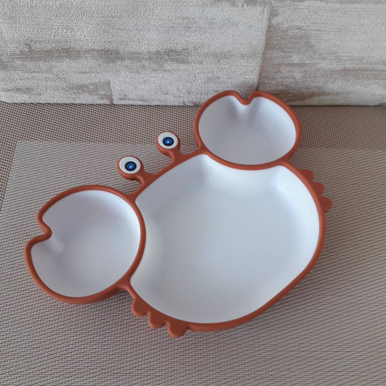 

Тарелка силиконовая Крабик Глазурь+белый