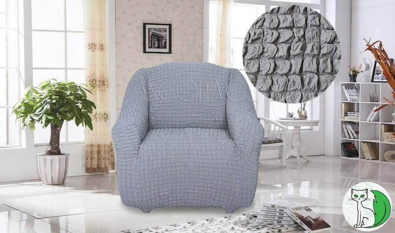 

Чехол На Кресло Без Оборки Универсальный Натяжной Жатка-креш Concordia серый