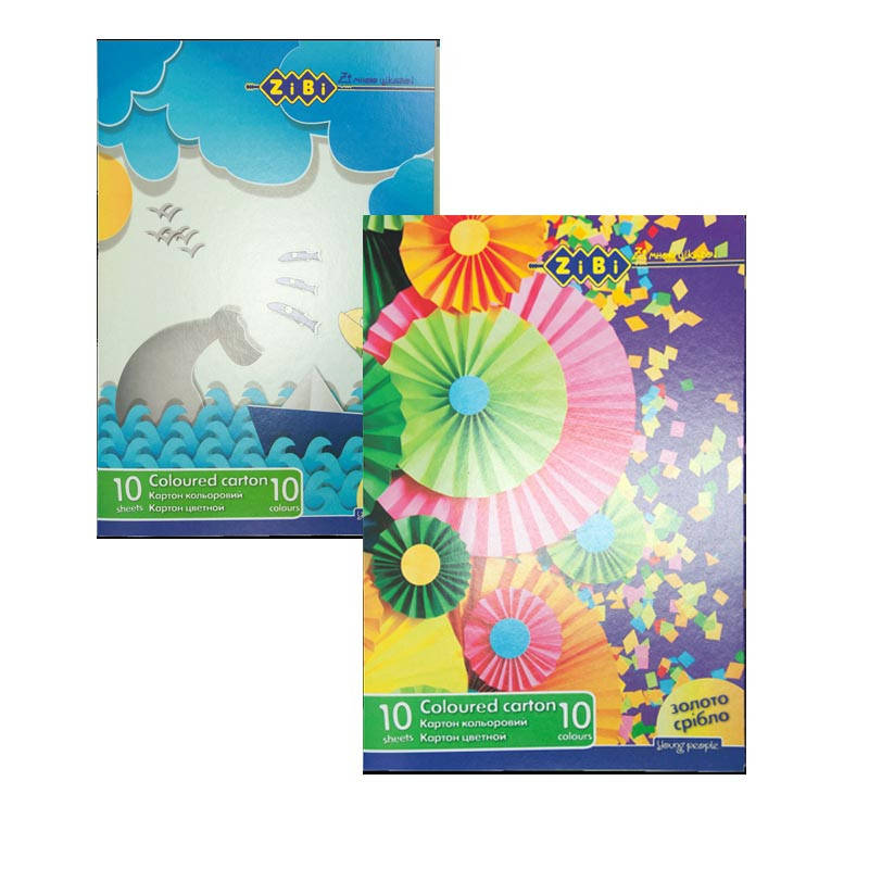 

Картон цветной А4 10 л (8 цв.+ золото+серебро)