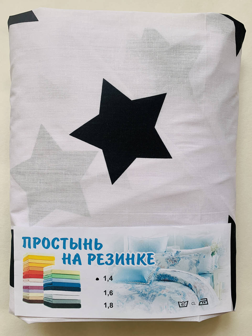 

Простынь на резинке 140 * 200 см, 100% хлопок, Белый