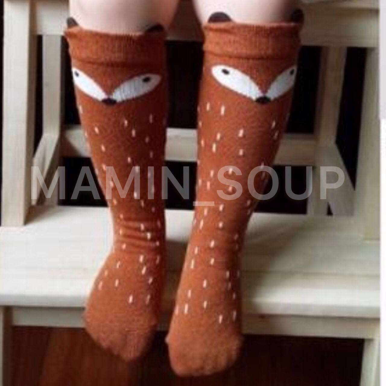 

Детские носочки гольфы гетры лисички, Коричневый