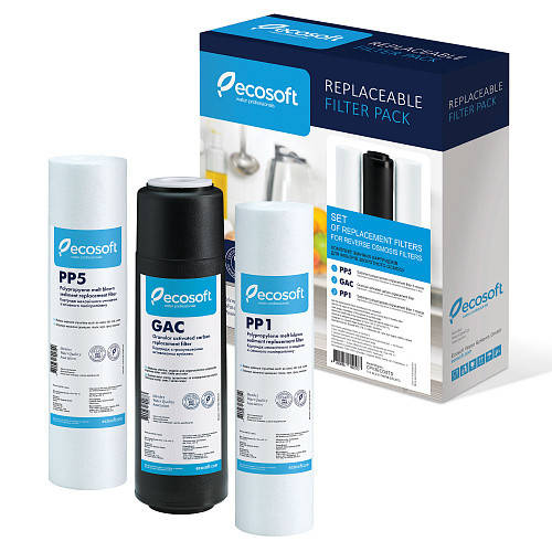 

Комплект картриджів Ecosoft 1-2-3 для фільтрів зворотного осмосу