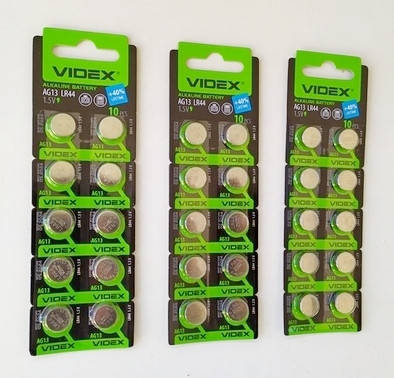 

Батарейка таблетка AG-13 LR44 VIDEX ALKALINE, см. описание