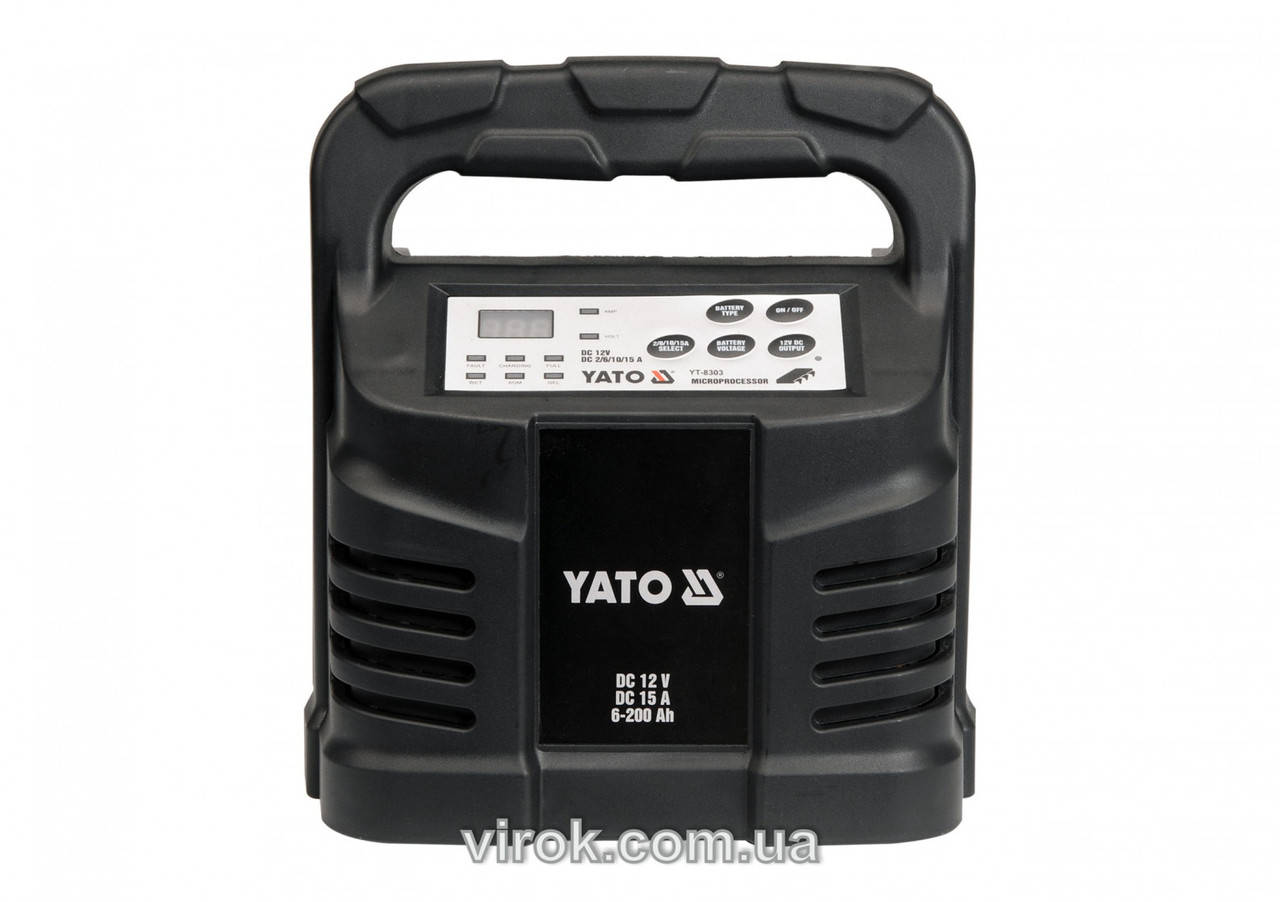 

Зарядний прилад YATO 12V 15А 6-200Ah [8] YT-8303
