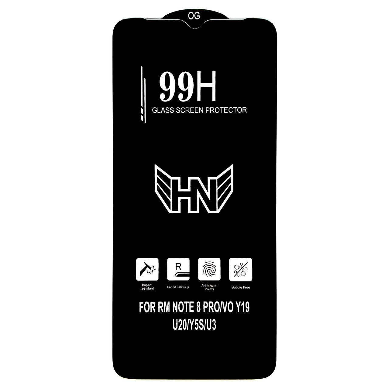 

Защитное стекло 99H для Xiaomi Redmi Note 8 Pro черное (на сяоми редми нот 8 про, ксяоми ноут 8 про, ксиоми), Черный