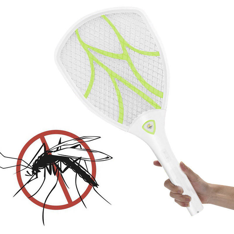 

Электрический уничтожитель для мух Lesko N906 Green с подсветкой на аккумуляторе мухобойка в виде ракетки 3Вт