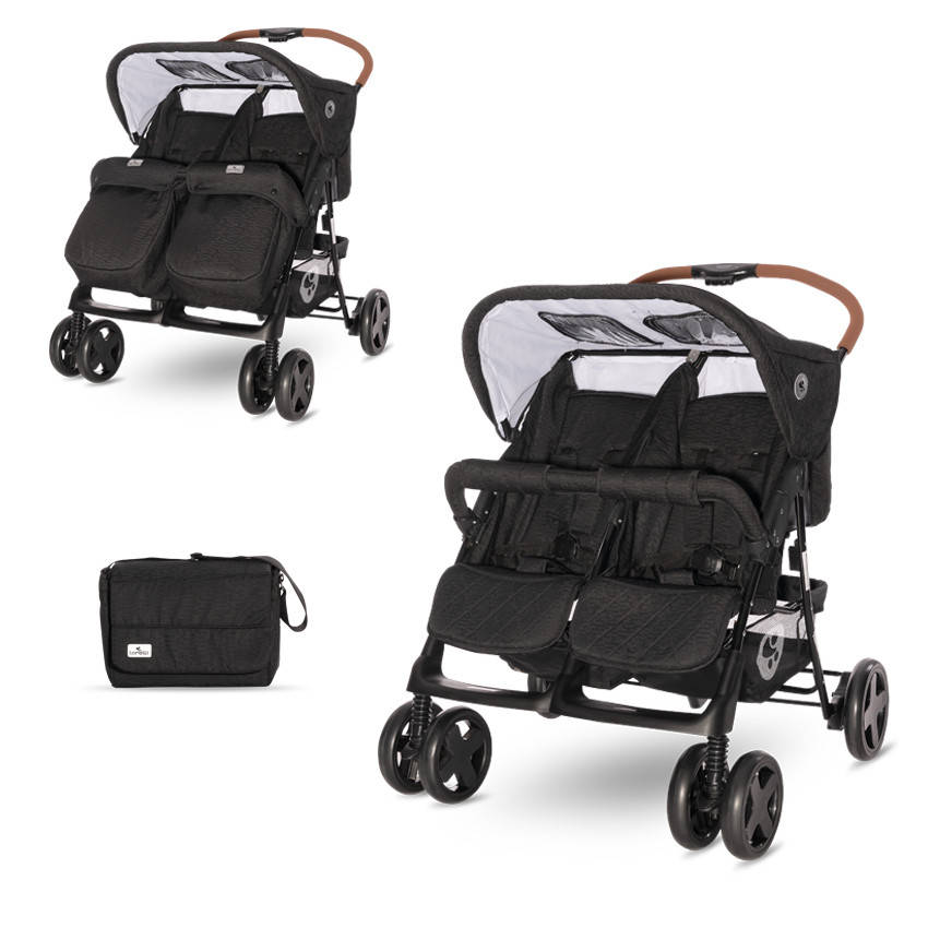 

Детская коляска для двойни Lorelli Twin BLACK