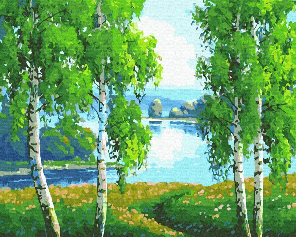 

Раскраска по цифрам Березовая роща (BK-GX39399) 40 х 50 см Rainbow Art [Без коробки]