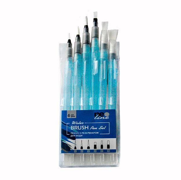 

Набор кистей для рисования Neo Line 6 штук, нейлоновые, с резервуаром, WP-06