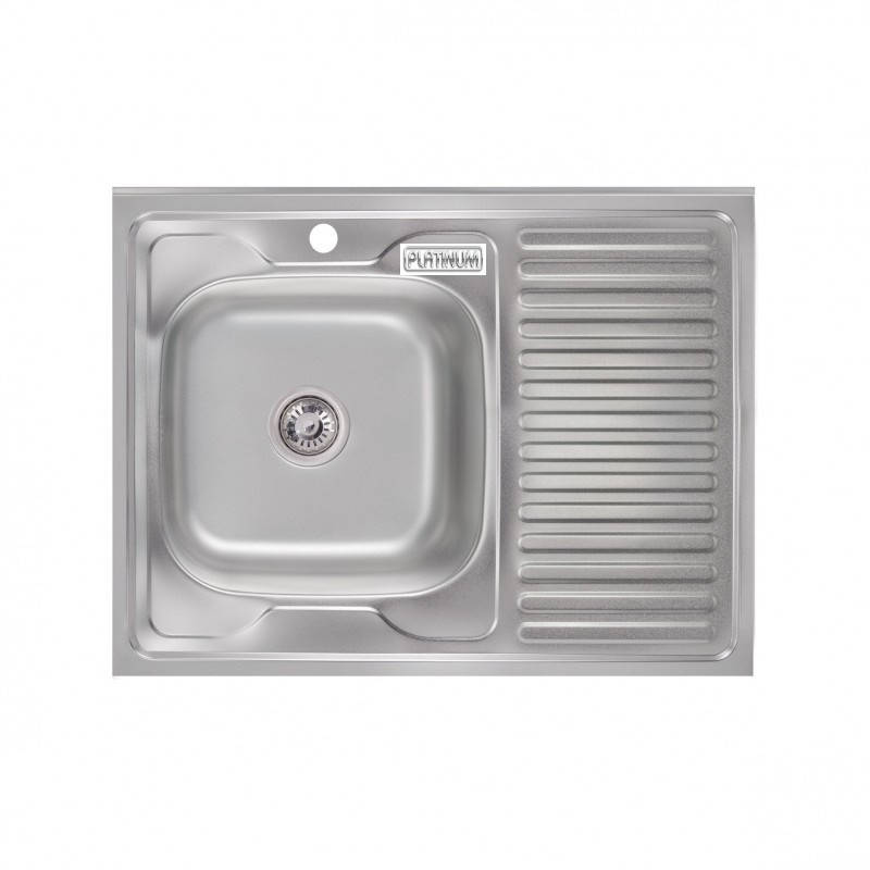 

Накладная мойка Platinum 8060 L Decor 0,6 мм нерж. сталь декор