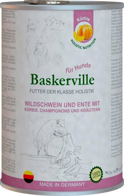 

Влажный корм для собак Baskerville Holistic Wildschwein und Ente Mit Kurbis Кабан и утка с тыквой 800 г
