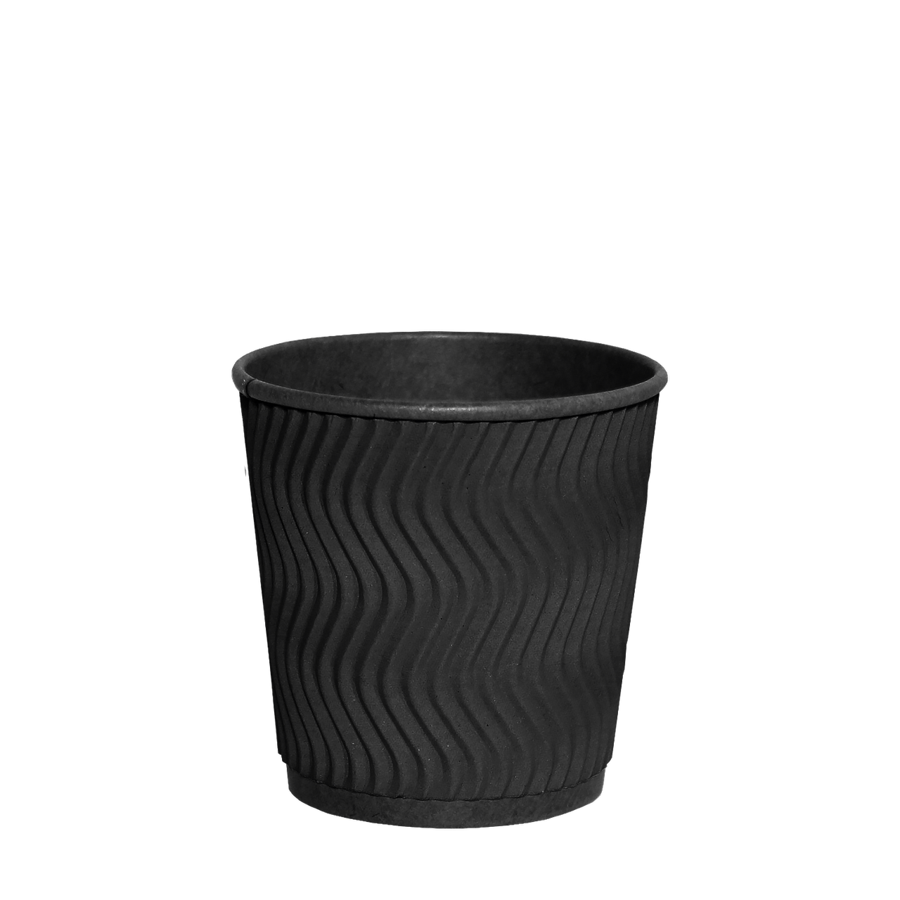 

Стакан бумажный гофрированный 180 мл Double black, Черный