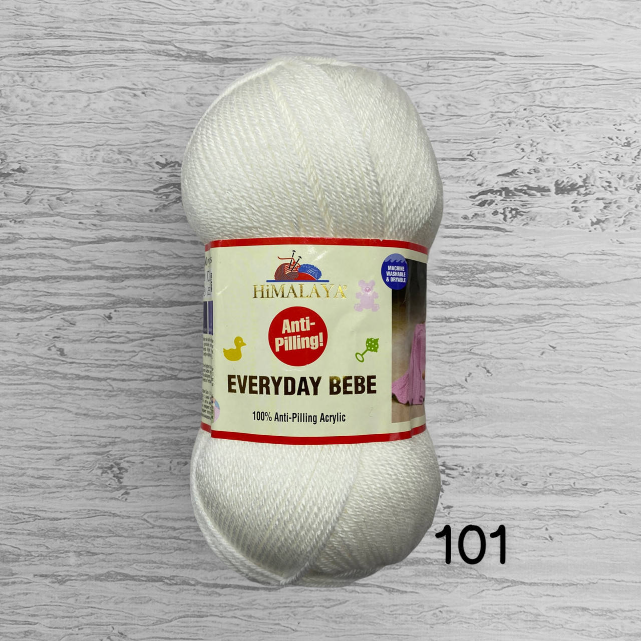 

Акрилова пряжа Himalaya Everyday Bebe, 101 білий, Белый