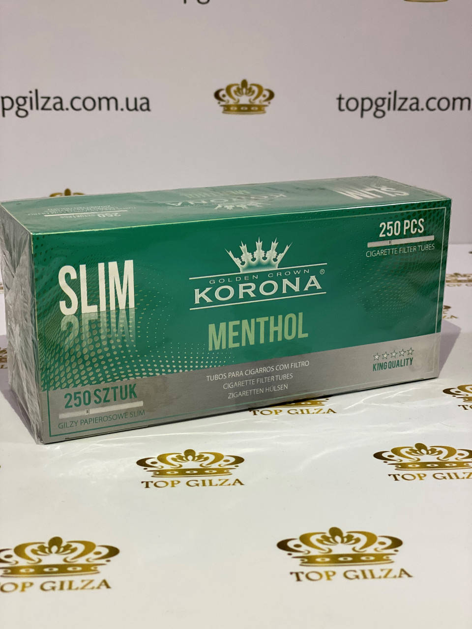 

Гильзы для набивки сигарет табаком Korona Golden Crown Menthol 250 шт