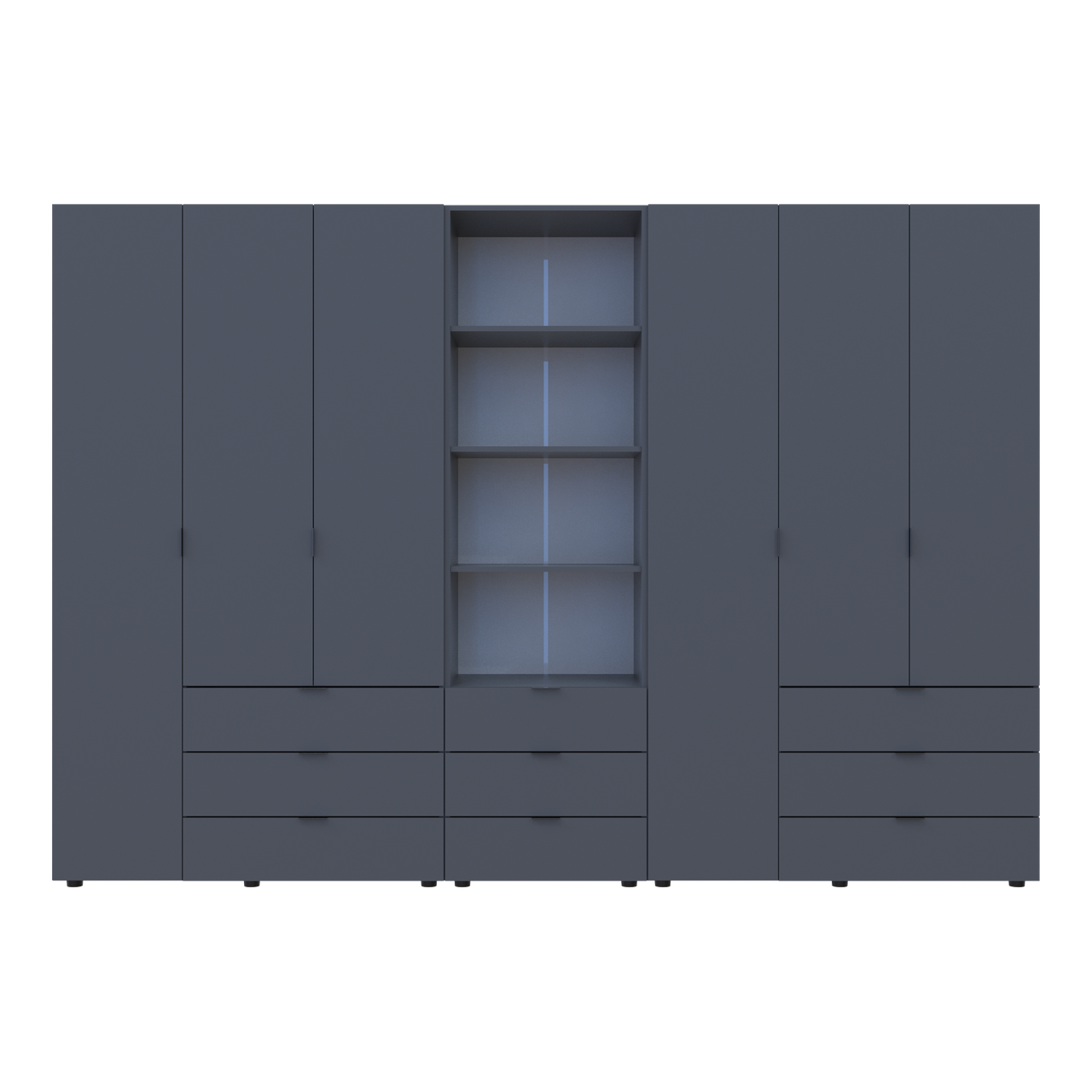 Шафа для одягу Doros Гелар Графіт 3+3ДСП з пеналом 292.4х49.5х203.4 (42005172) 5