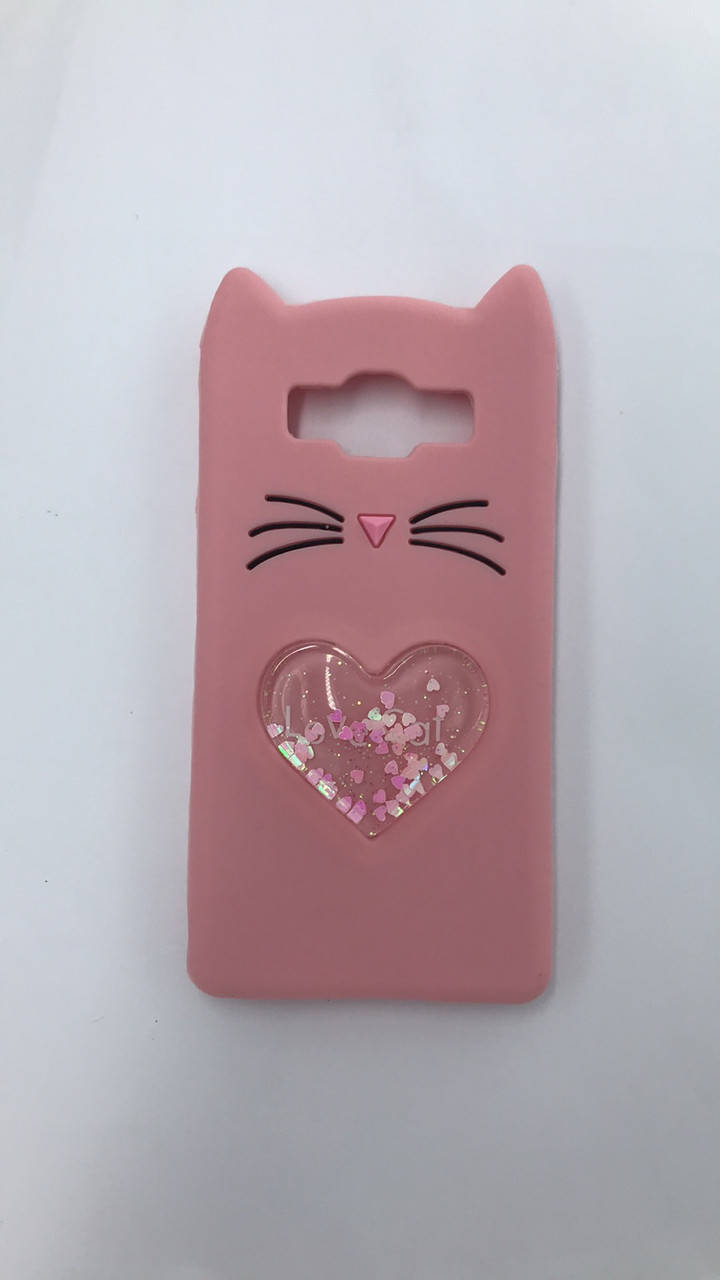 

Чехол силиконовый 3D Case с переливающимися блёстками для Samsung Galaxy J5(2016) J510 Кот розовый