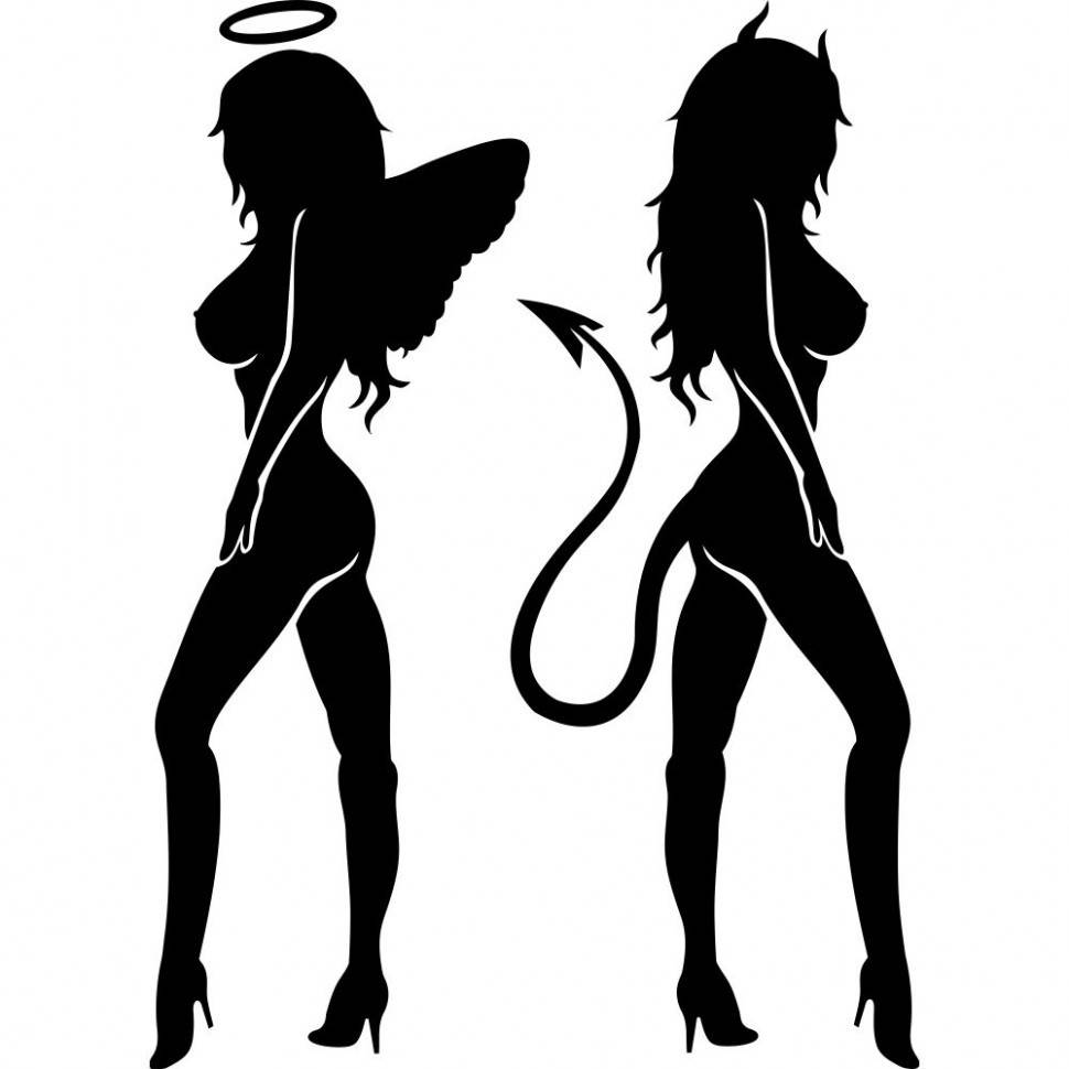 

Виниловая наклейка на автомобиль - Ангел и Демон