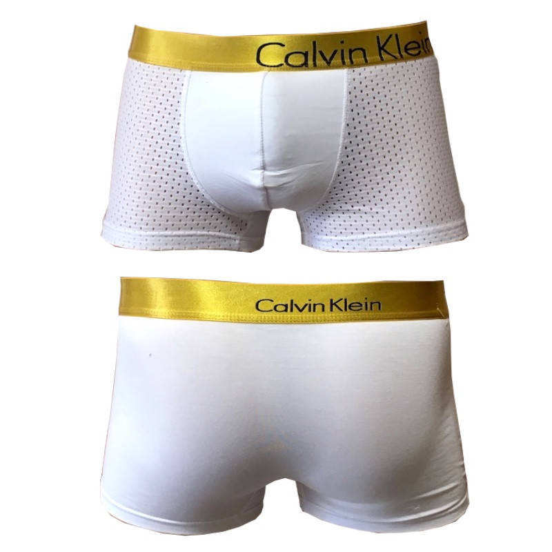 

Боксерки мужское белье Calvin Klein Gold сетка Белый