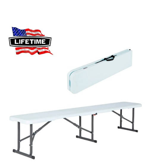 

Скамейка складная LIFETIME Лайфтайм 183 см для пикника, Белый