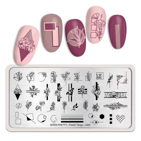 

Пластина для стемпинга Born Pretty Flower Tango L002 цветы, растения, абстракция