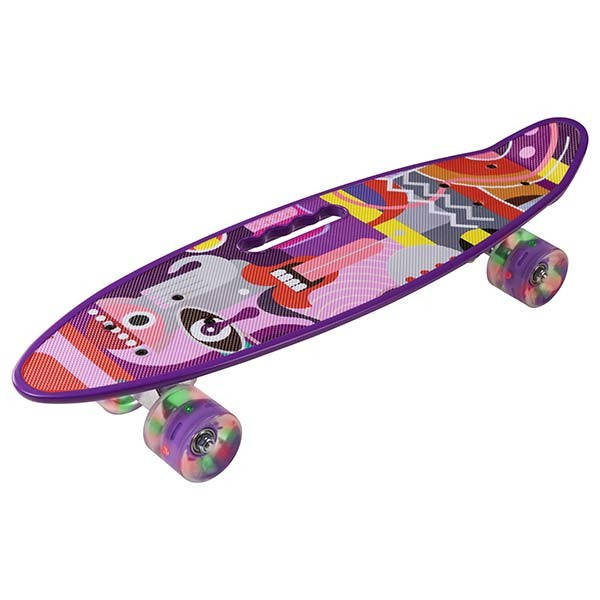 

Скейт PennyBoard, с ручкой, светящиеся колеса Синий