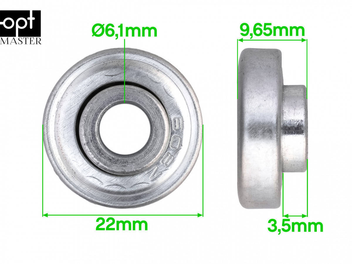 

Подшипники для колёс 22*6.1*3.5 мм (ART-02)