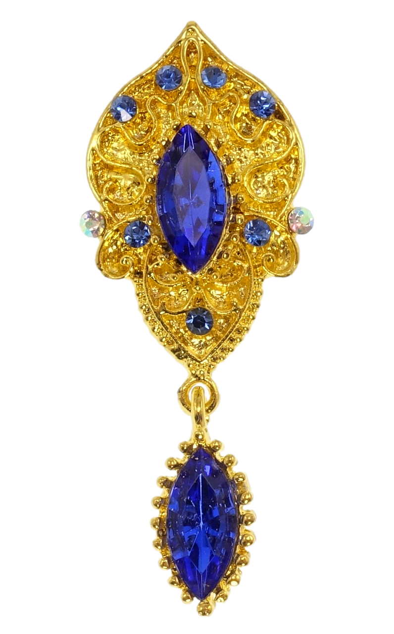 

Брошь "Декоративный узор с синими стразами"