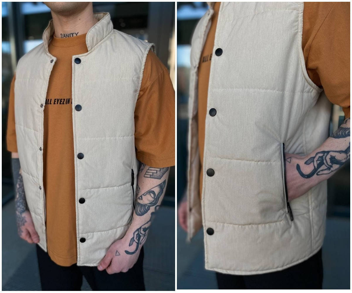 

Жилет мужской летний, молодежная жилетка безрукавка бежевого цвета весна лето Турция