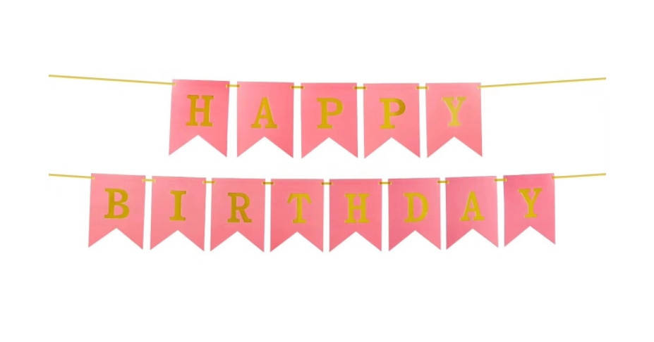 

Бумажная гирлянда из флажков кораловая, 3 метра