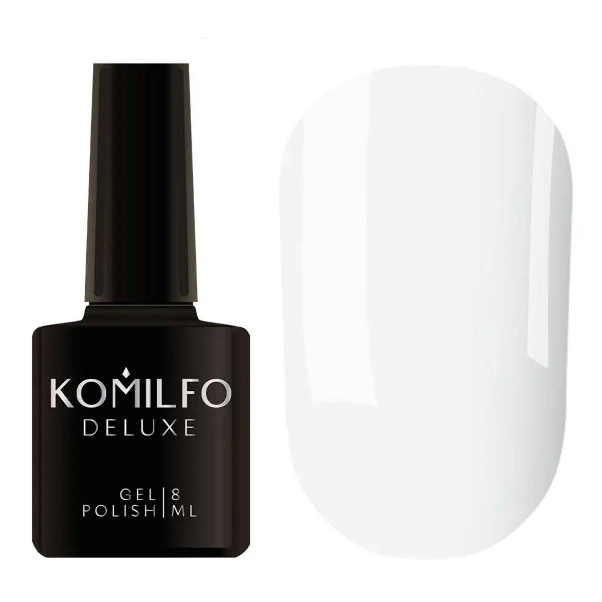 

Гель-лак Komilfo Deluxe Series №D002 (белый порцеляновый, эмаль), 8 мл