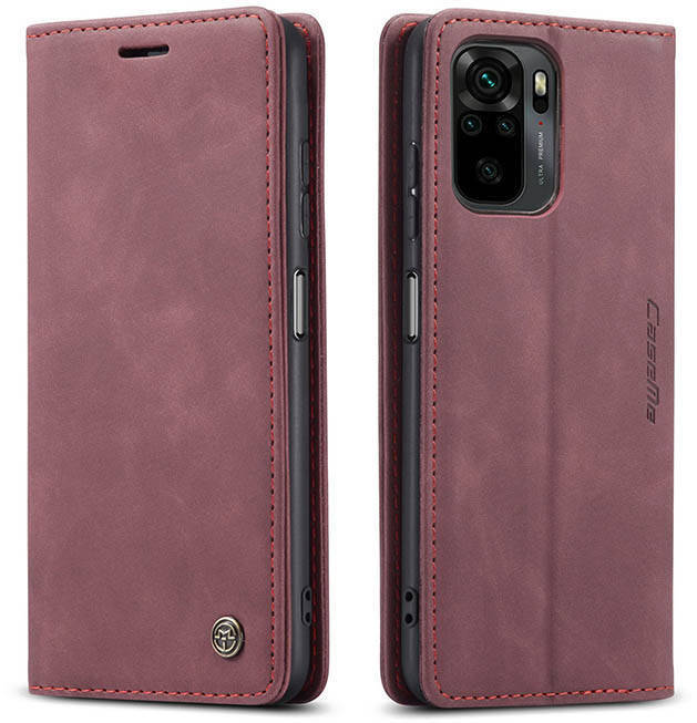 

Чехол книжка с магнитом Xiaomi Redmi Note 10S CaseMe Бордовый