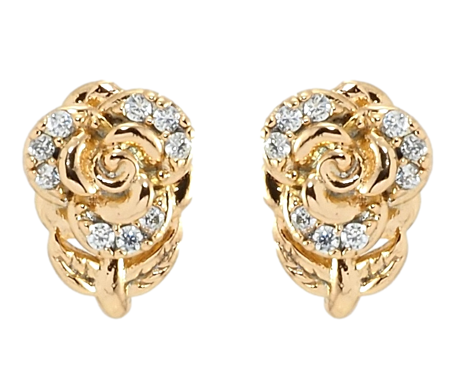 

Серьги Xuping Позолота 18K гвоздики (пусеты) "Розочки с цирконием"