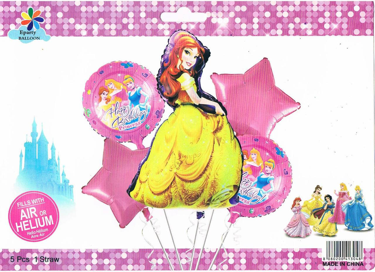 

Набор фольгированных шаров Принцесса, 5 шт, Красный